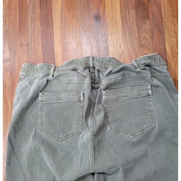 J. Jill Denim High Rise Crop Straight Leg Green Pants Size 18 - Picture 3 of 11